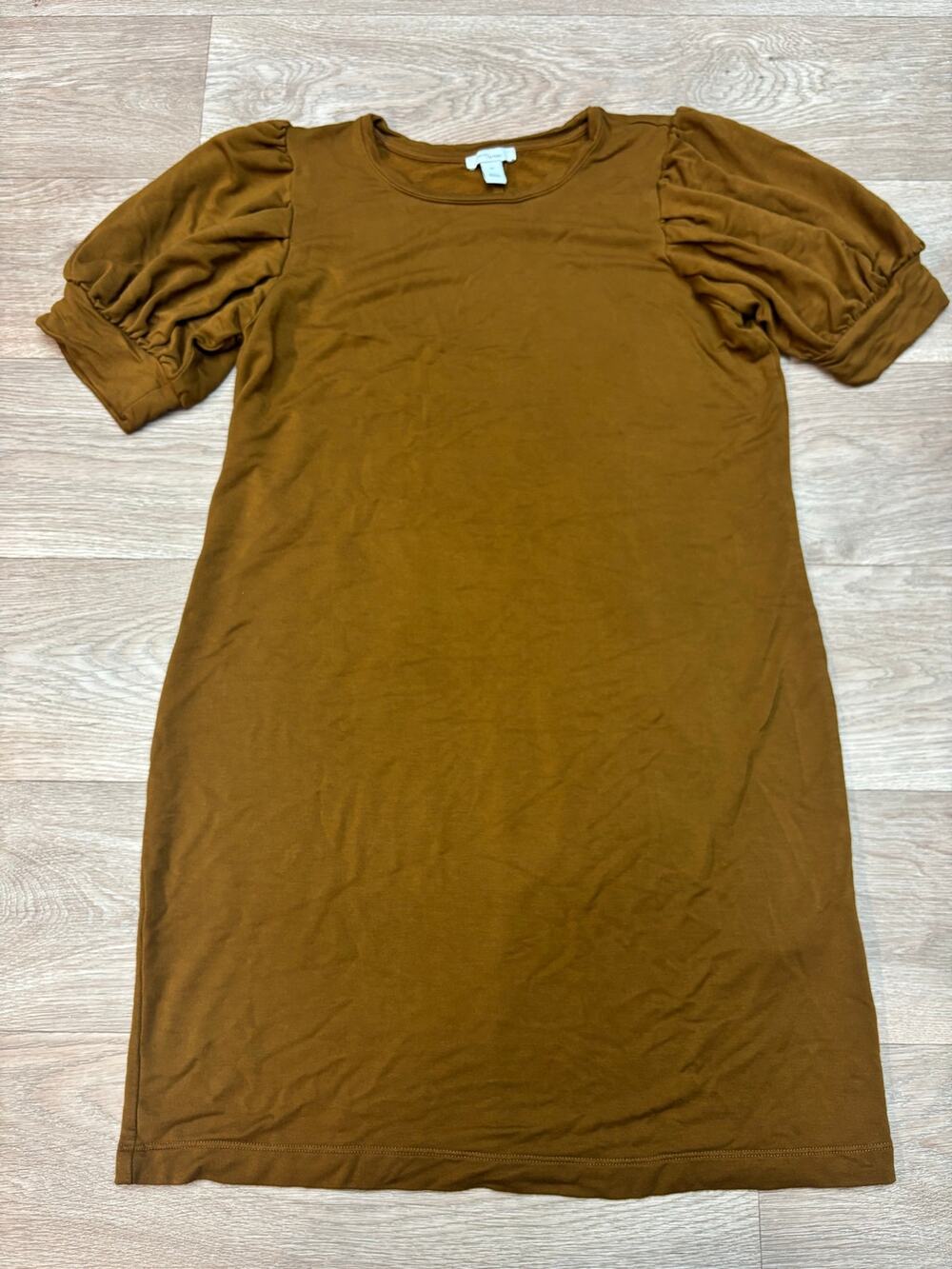Daily Rituals Mustard Brown Puffed Short Sleeve T-Shirt Dress Size M